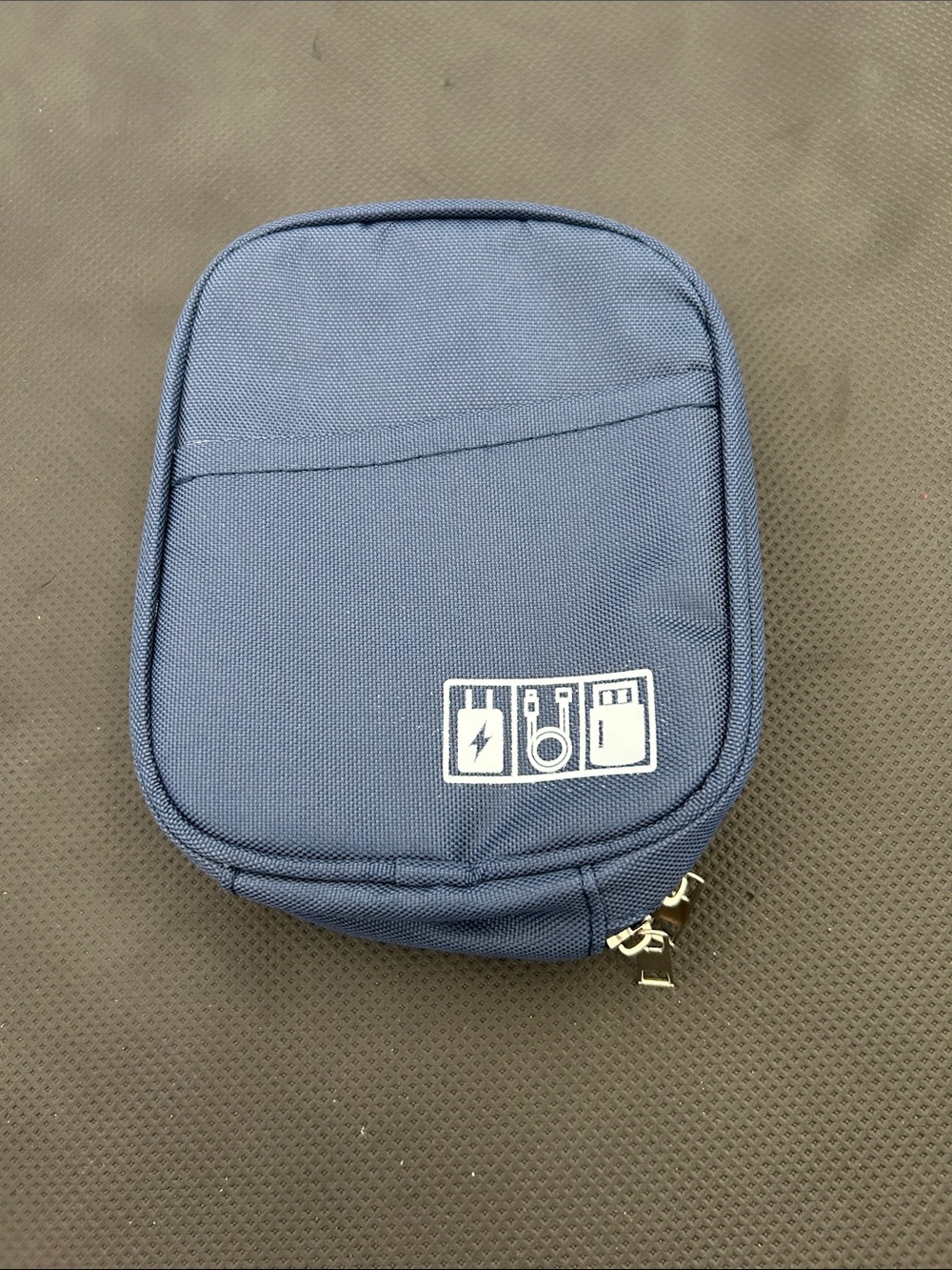 Compact Navy Electronics Organizer Pouch